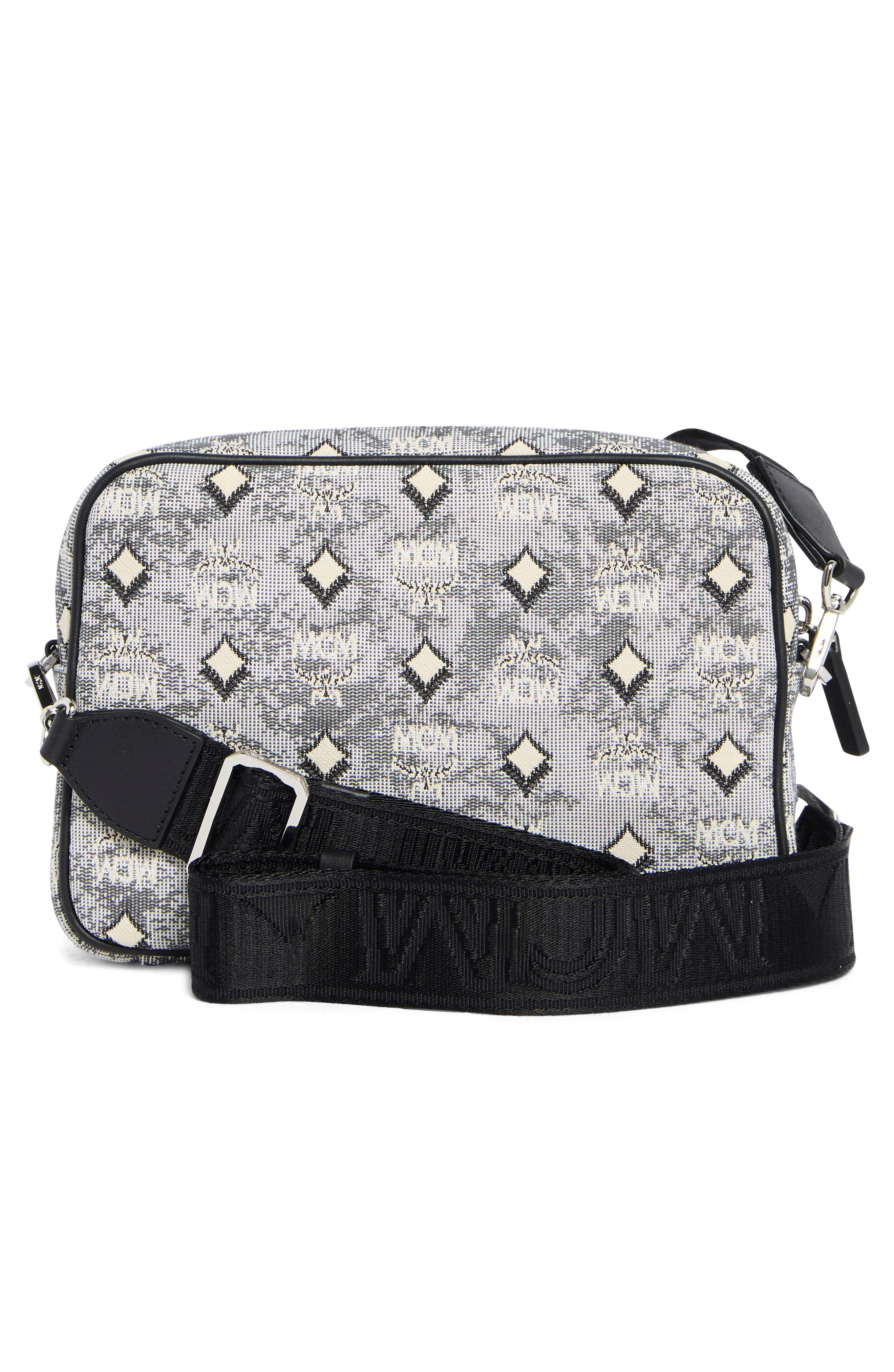 MCM Aren Messenger Bag, Alternate, color, Grey