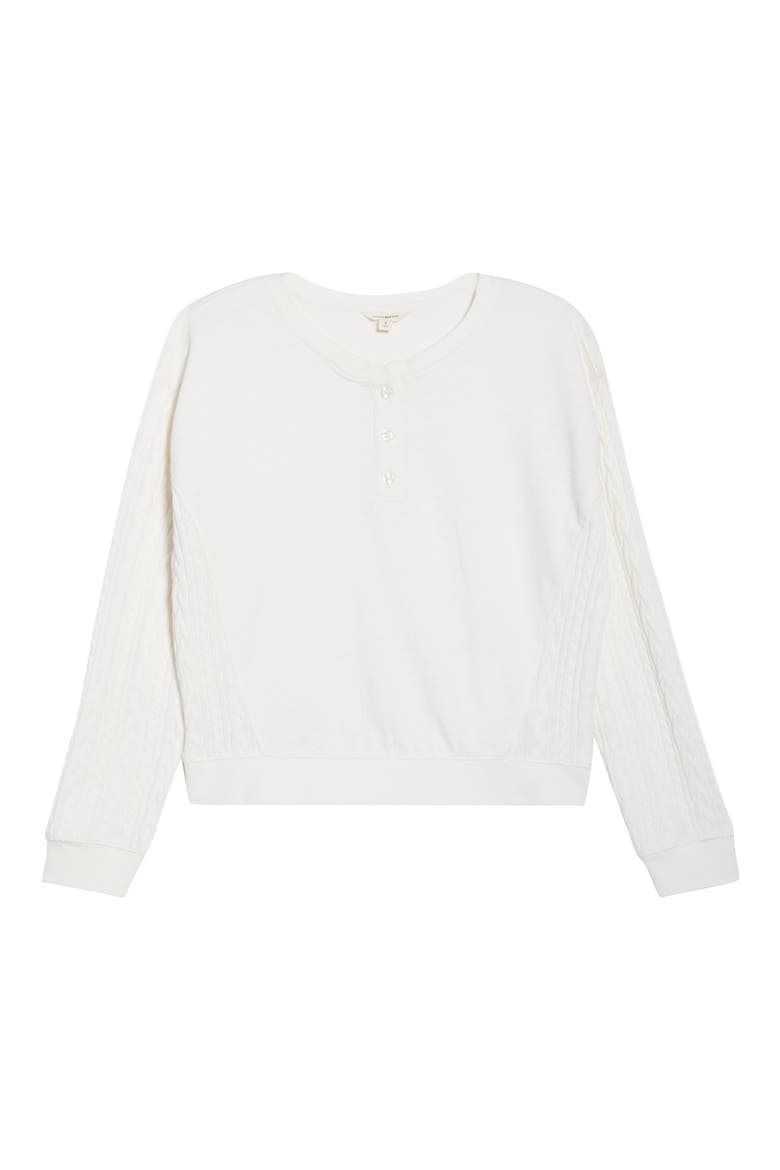 Cable Stitch Sleeve Henley Top, Alternate, color, TOFU