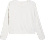 Lucky Brand Cable Stitch Sleeve Henley Top