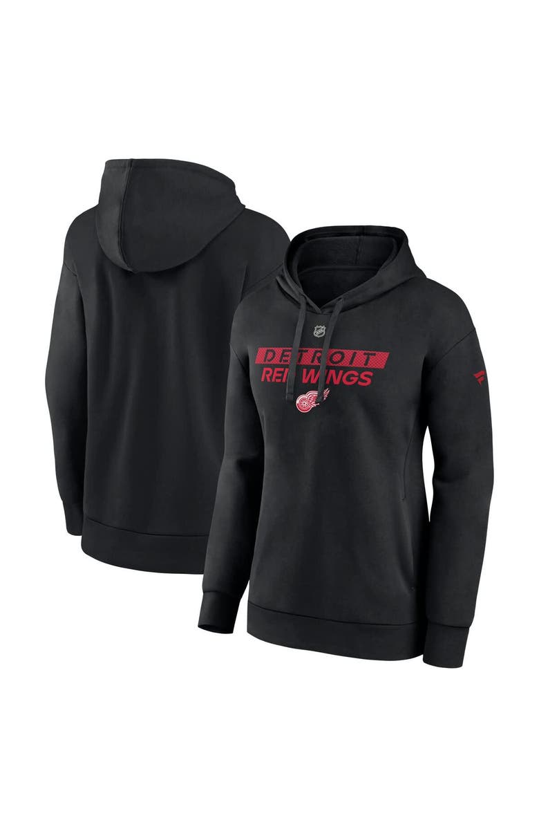 FANATICS Women's Fanatics  Black Detroit Red Wings Authentic Pro Core Primary Fleece Pullover Hoodie, Main, color, 
