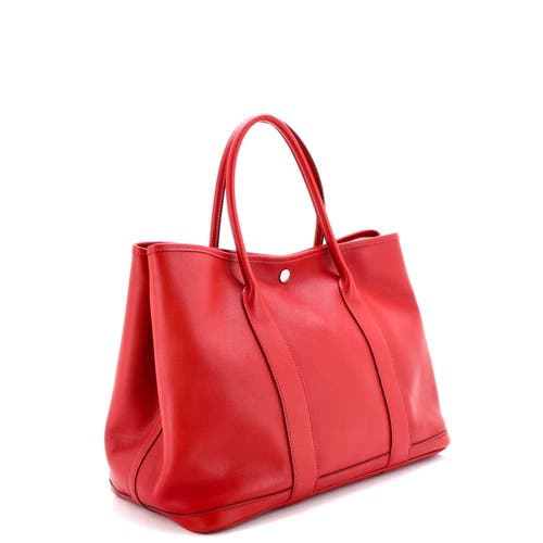 Pre-owned Hermes Hermes Garden Party Tote Leather 36 In Red