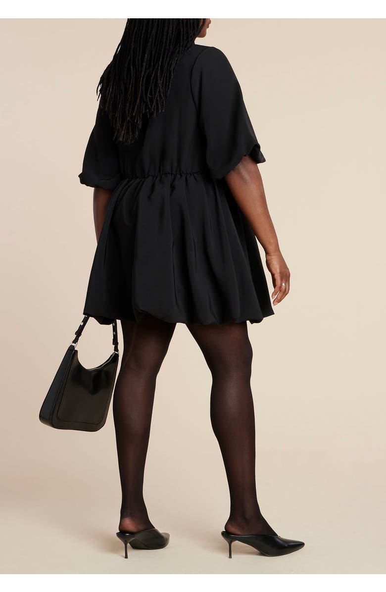 ELOQUII Collared Mini Dress, Alternate, color, Black Onyx