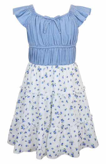 Zunie Kids' Smocked Floral Chiffon Dress