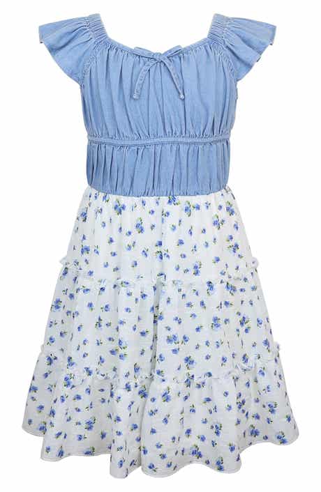 Zunie Kids' Smocked Floral Chiffon Dress