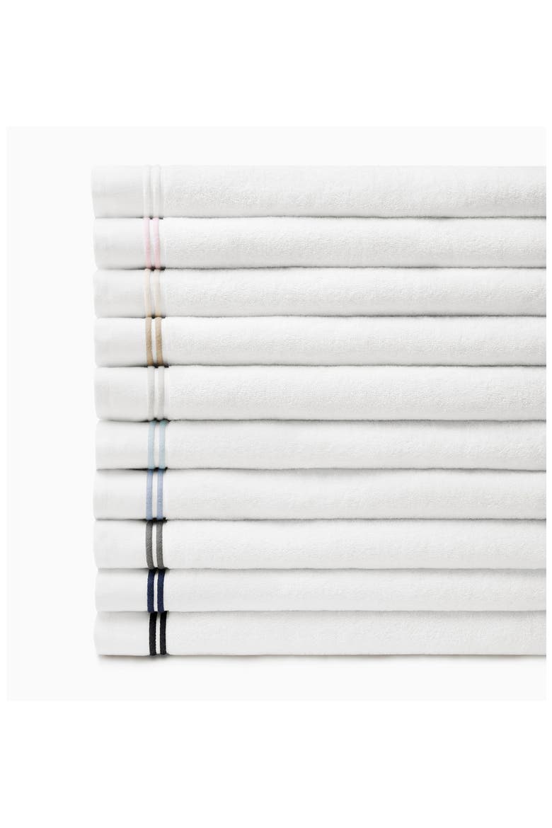 Aura Nuova Combed Cotton Bath Sheet, Alternate, color, WHITE/ PINK