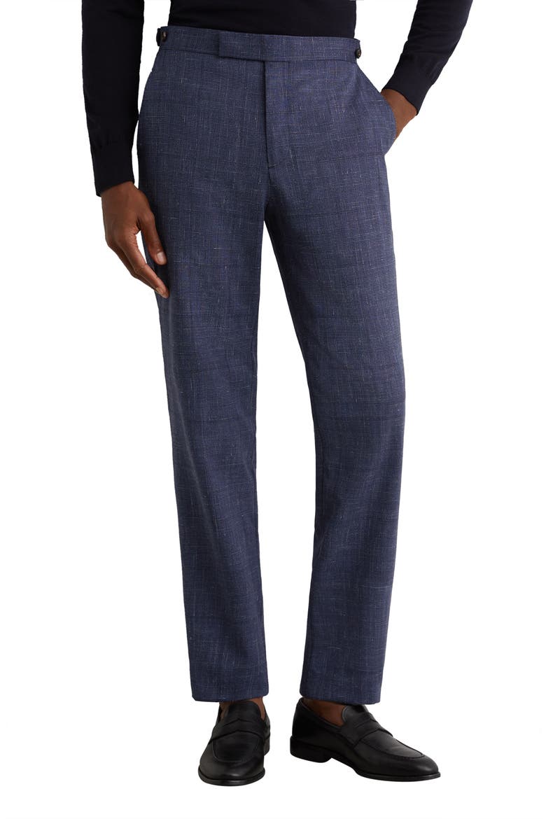 Penso Wool Blend Check Classic Fit Suit Trousers, Main, color, NAVY