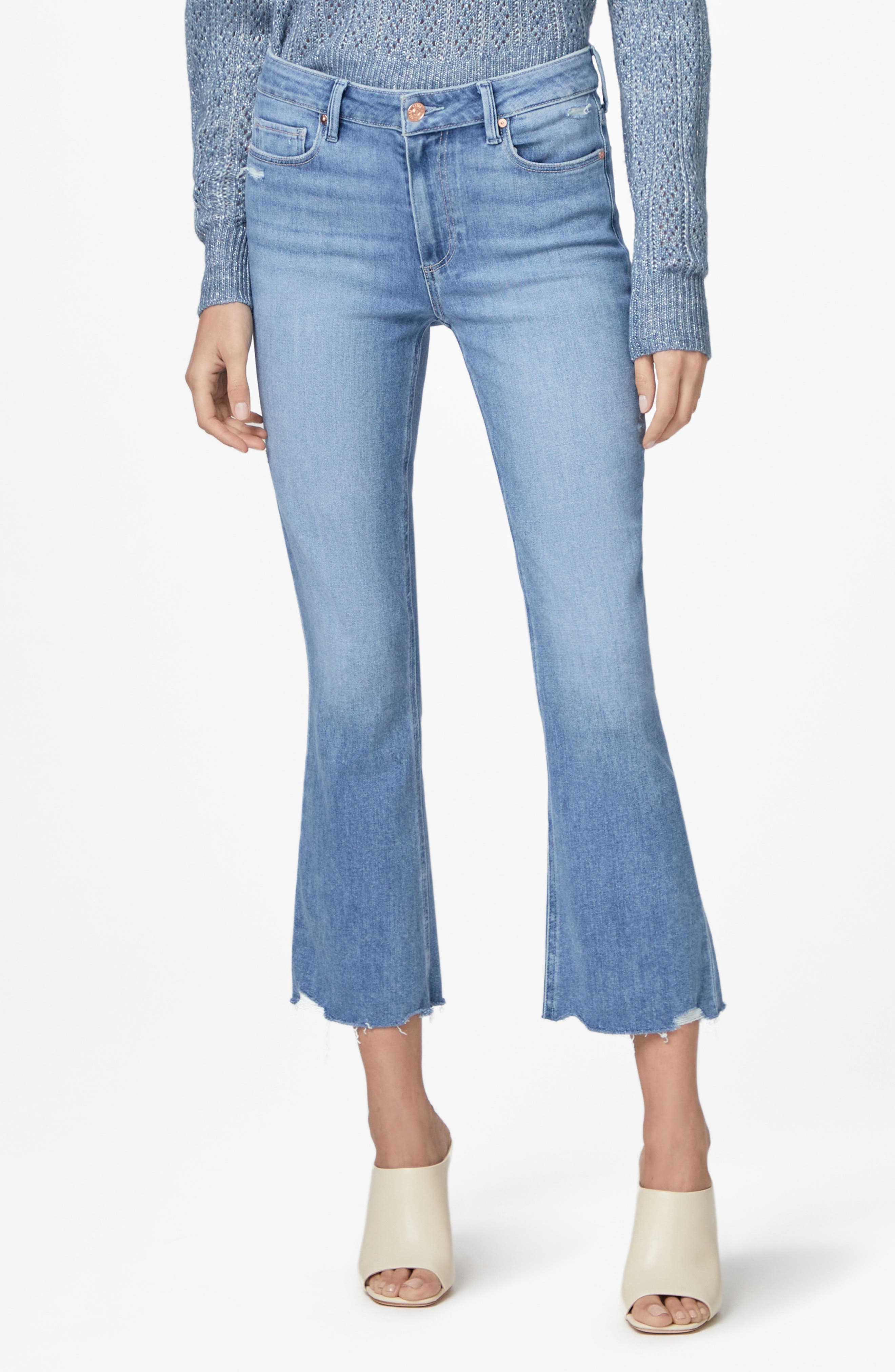 PAIGE Colette Raw Hem Crop Flare Jeans