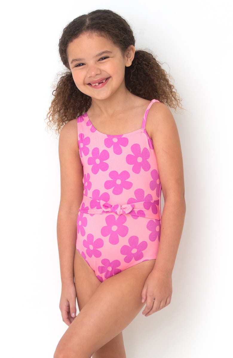 Shade Critters Kids' Retro Floral One-Shoulder One-Piece Swimsuit, Alternate, color, 