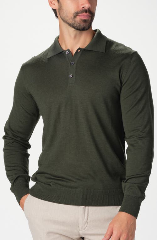 Studio Garnet Los Angeles Lightweight Merino Wool Quarter Zip Sweater In Green