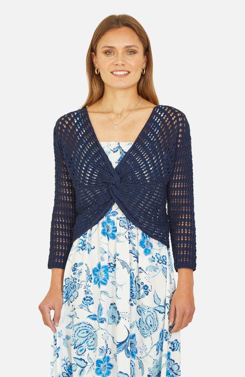 Crochet Cotton Twisted Bolero Cardigan