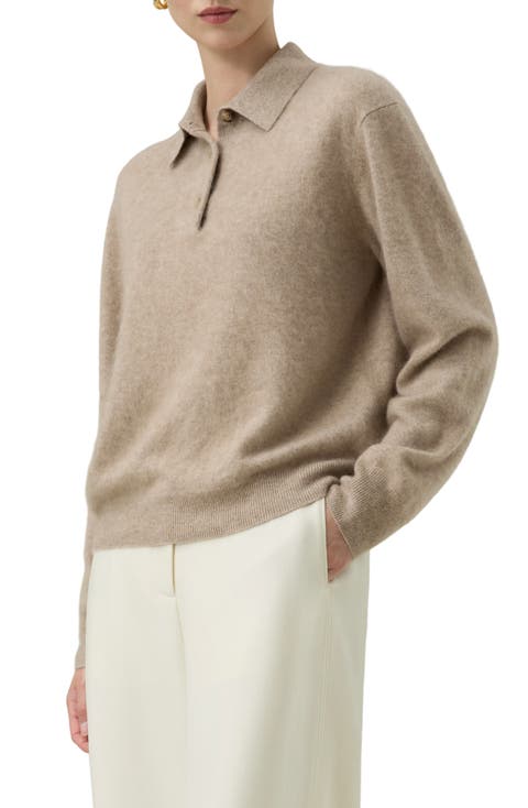 Women's Brushed Cashmere Polo Sweater