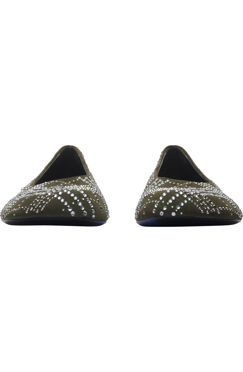 Burberry Crystal Check Suede Baby Ballerina, Alternate, color,