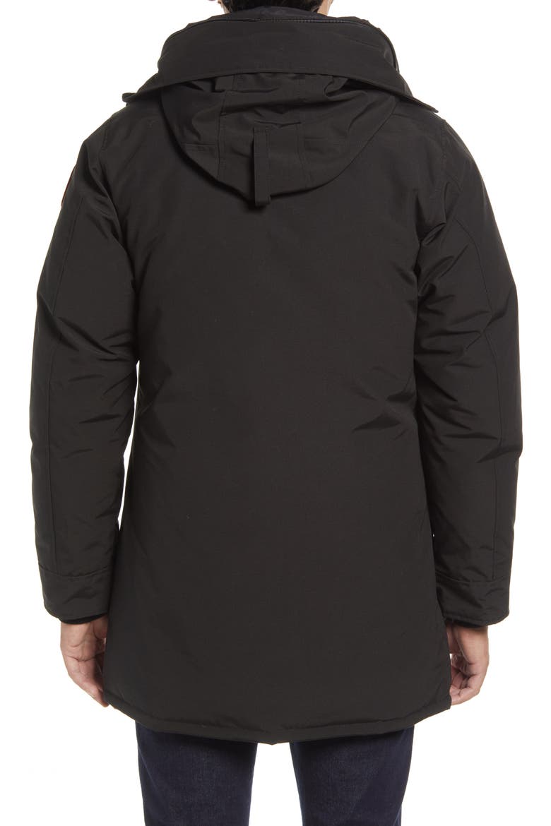 Langford Slim Fit 625 Fill Power Down Hooded Down Parka, Alternate, color, BLACK