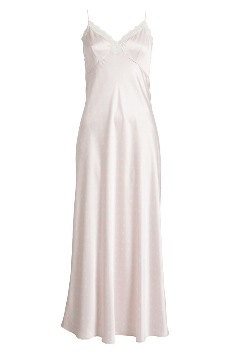 LoveShackFancy Manuela Satin A-Line Maxi Dress, Alternate, color, 