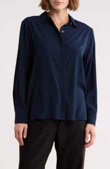 T Tahari Hidden Placket Long Sleeve Shirt