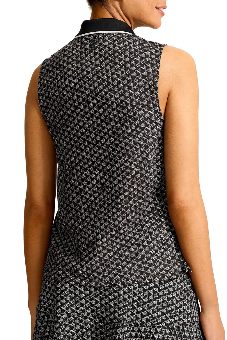 Abby Puerto Palms Half Zip Sleeveless Polo Top, Alternate, color, BLACK
