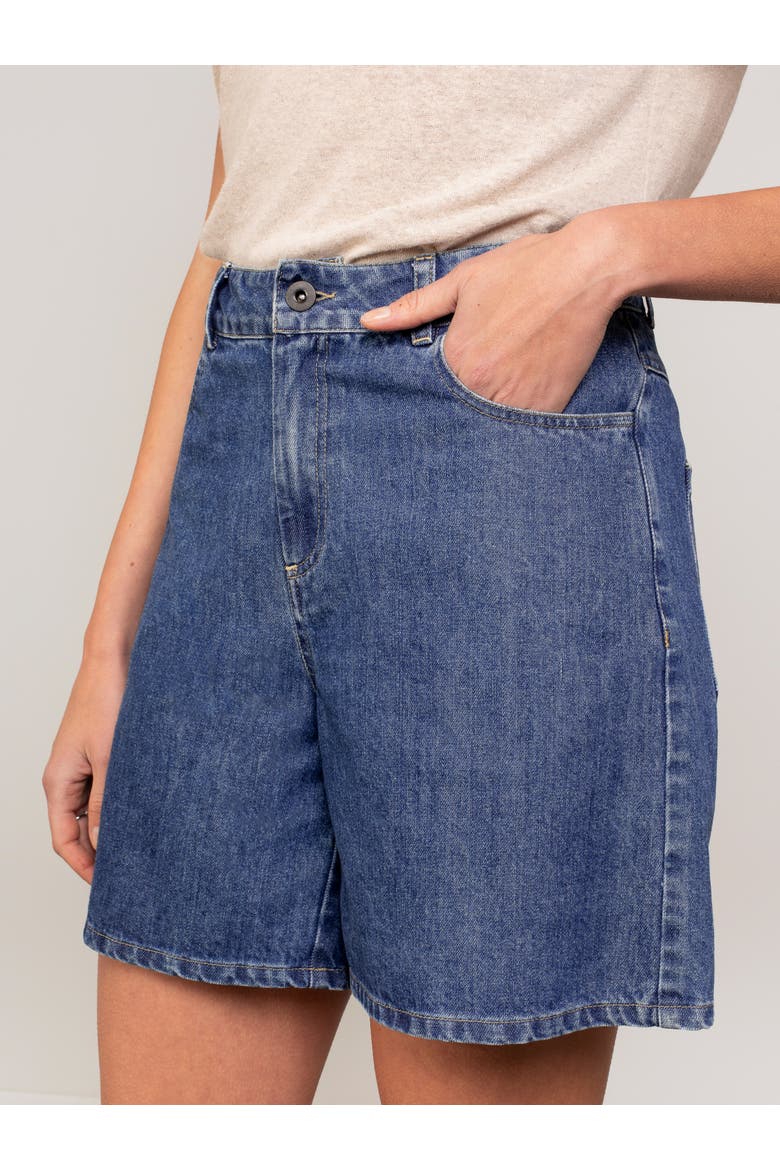 Denim Shorts, Alternate, color, INDIGO MID WASH