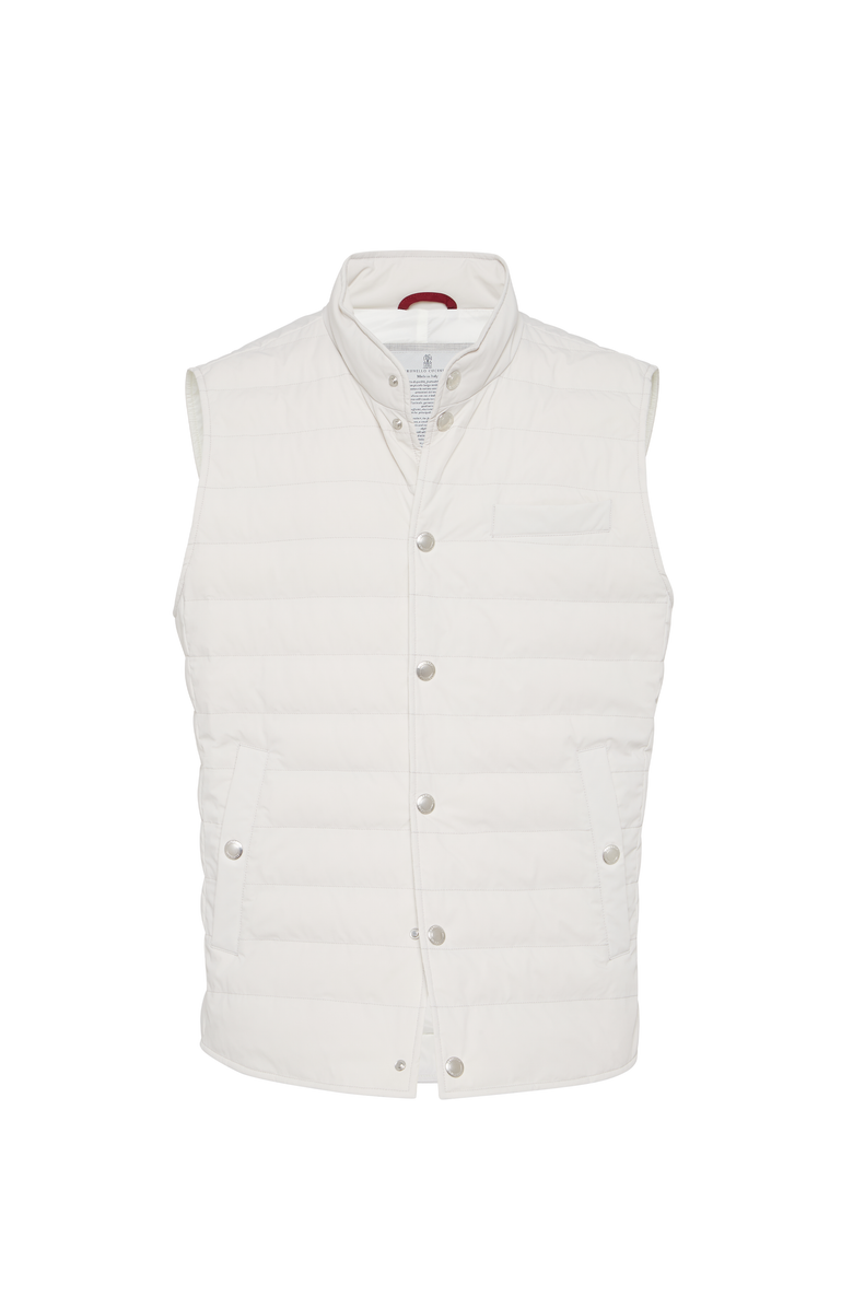 Brunello Cucinelli Lightweight down vest, Main, color, Ivory