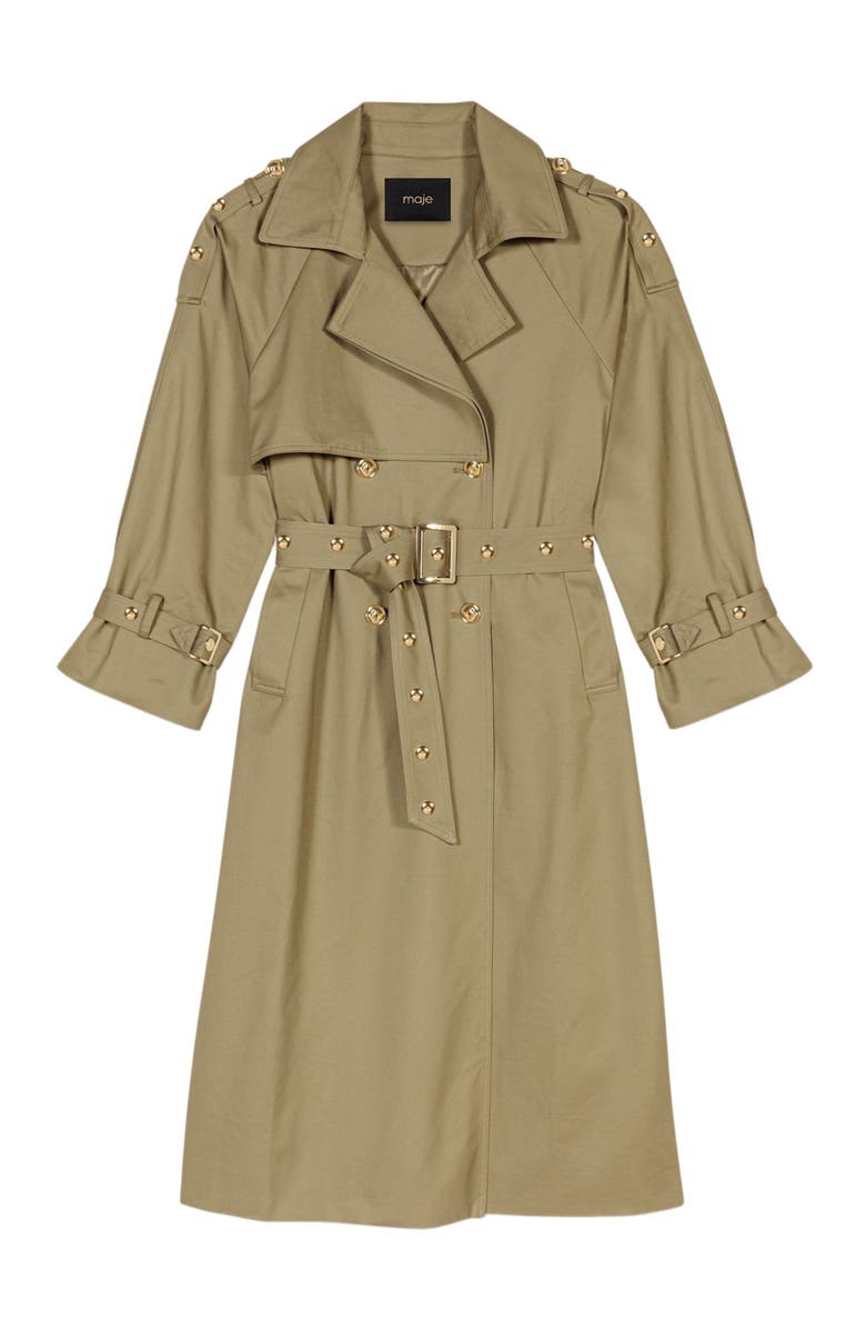 maje Studded trench coat, Main, color, 