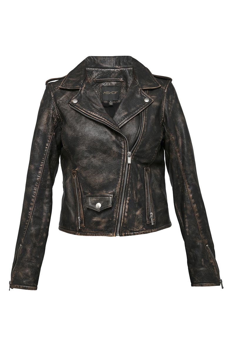 AS by DF Bonnie Leather Jacket, Main, color, Distressed Black