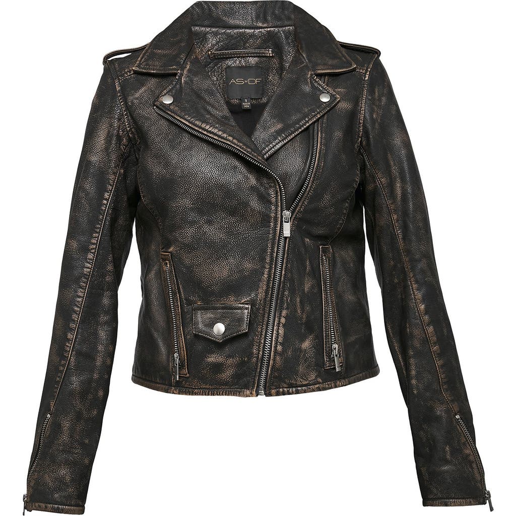 As By Df Bonnie Leather Jacket In Distressed Black