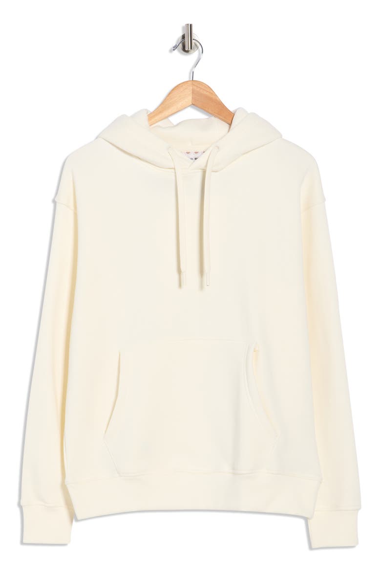 Relaxed Solid Fleece Hoodie, Alternate, color, CREAM