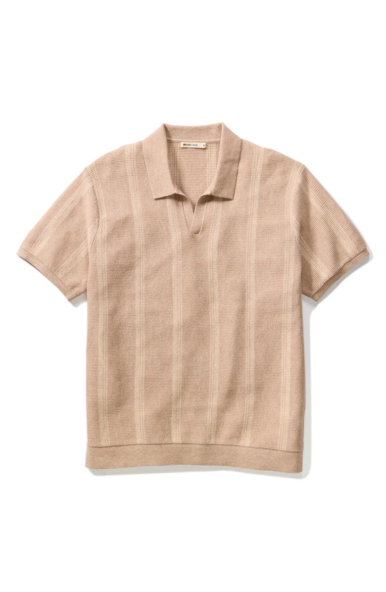 Marine Layer Liam Cotton Blend Polo Sweater, Alternate, color, Driftwood Stripe