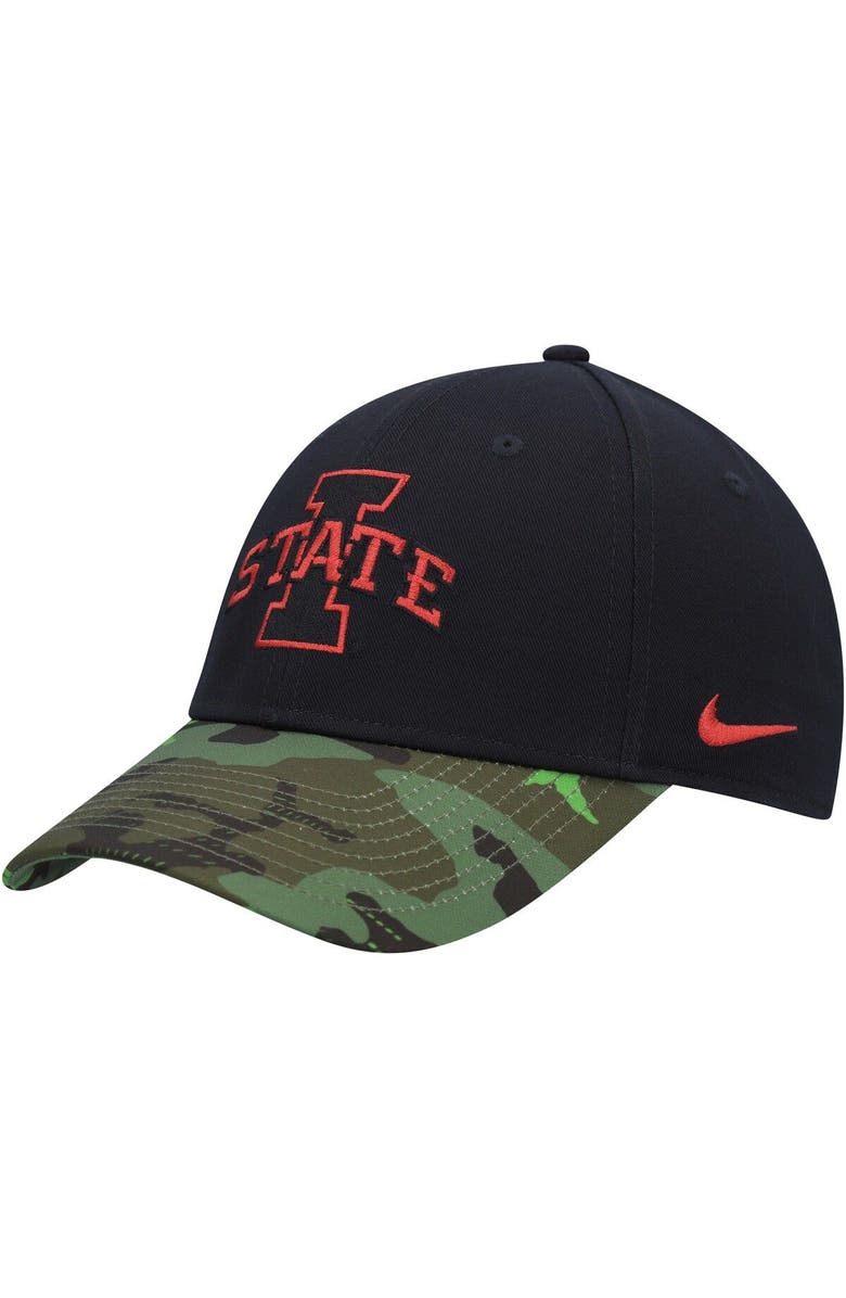 Nike Men's Nike Black/Camo Iowa State Cyclones Veterans Day 2Tone Legacy91 Adjustable Hat, Alternate, color, Black