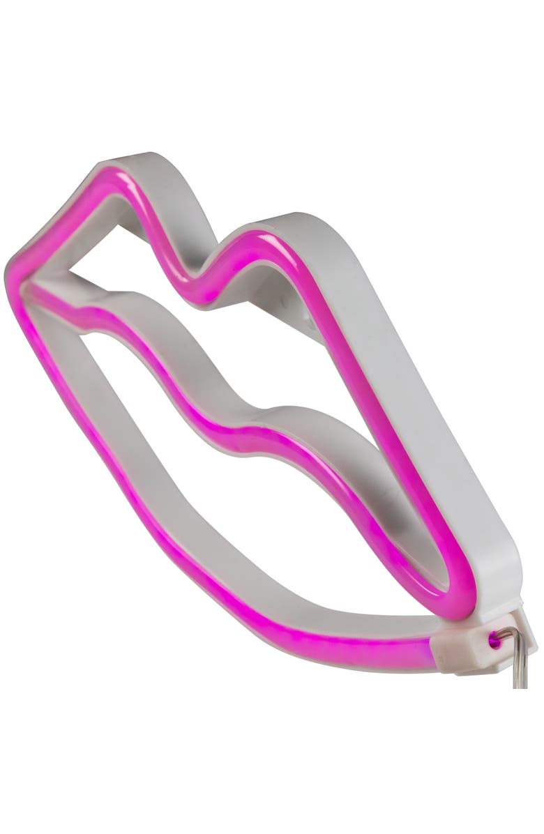 Northlight LED Lips Neon Lighted Wall Art - 10.5" - Pink, Alternate, color, 