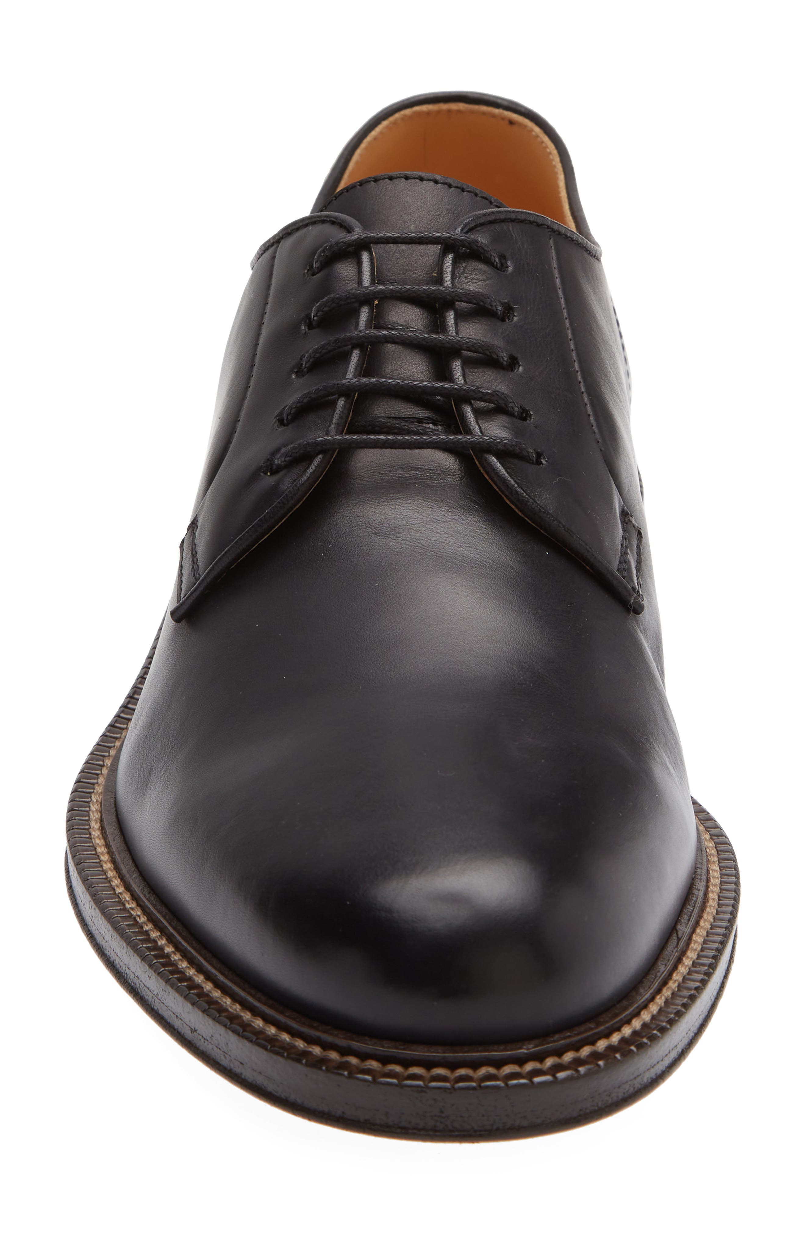 Brunello Cucinelli Leather Derby, Alternate, color, C101 Black