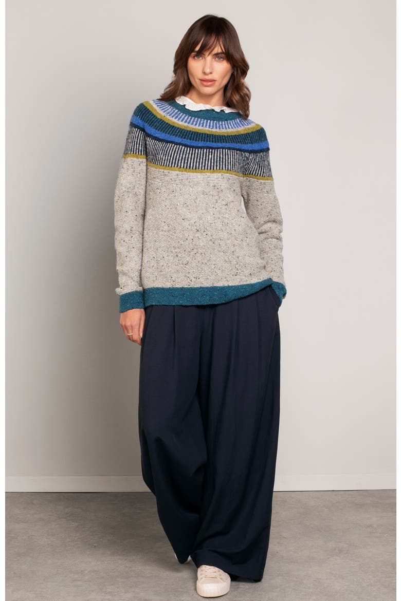 Statement Donegal Wool Sweater, Alternate, color, OATMEAL FLECK / ICELANDIC