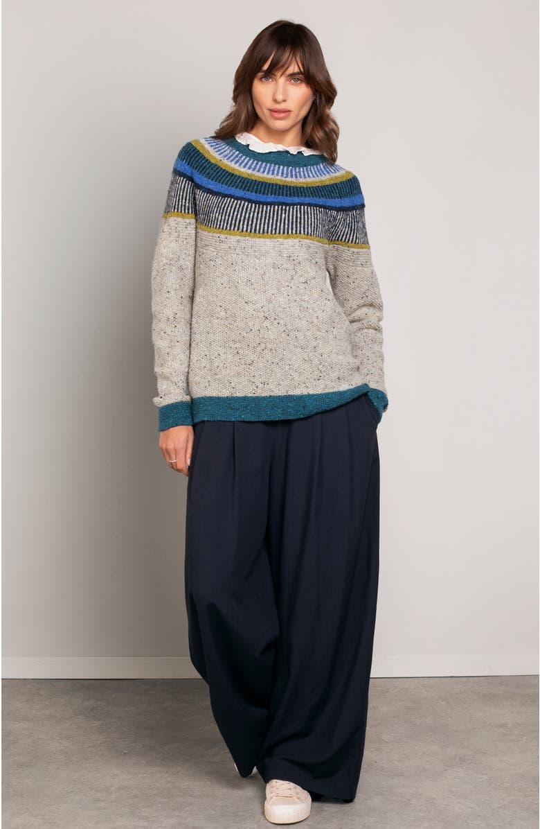 Celtic & Co. Statement Donegal Wool Sweater, Alternate, color, Oatmeal Fleck / Icelandic