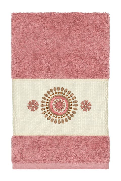 Isabell Embellished Hand Towel - Tea Rose