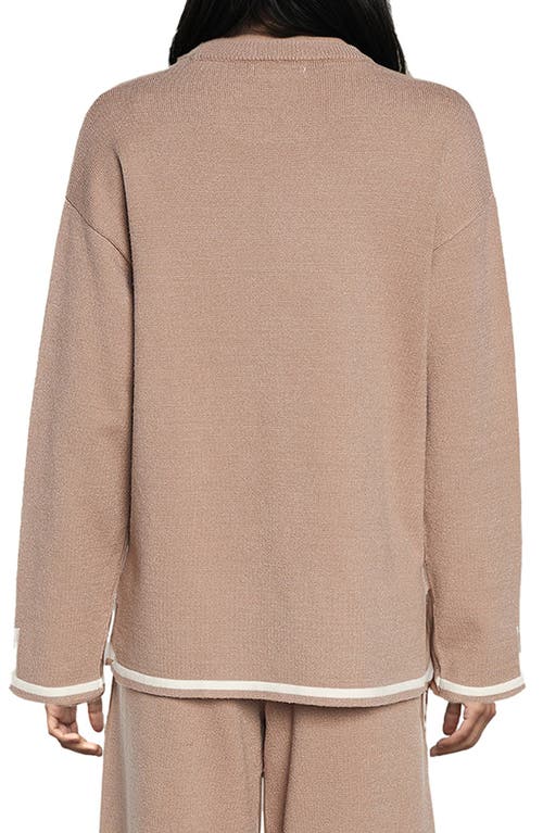 Three Dots Hazel Sweater In Taupe Gray