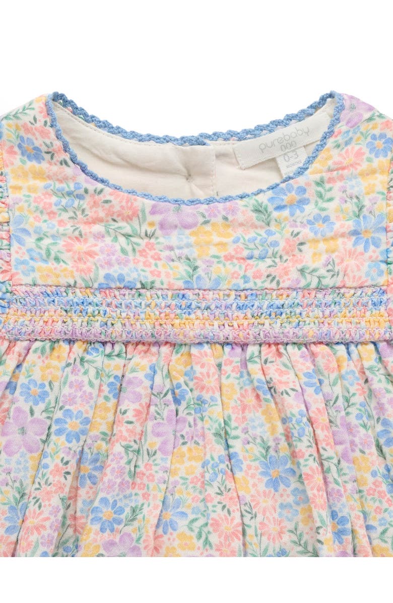 Purebaby Smocked Dress, Alternate, color, Isabella Print