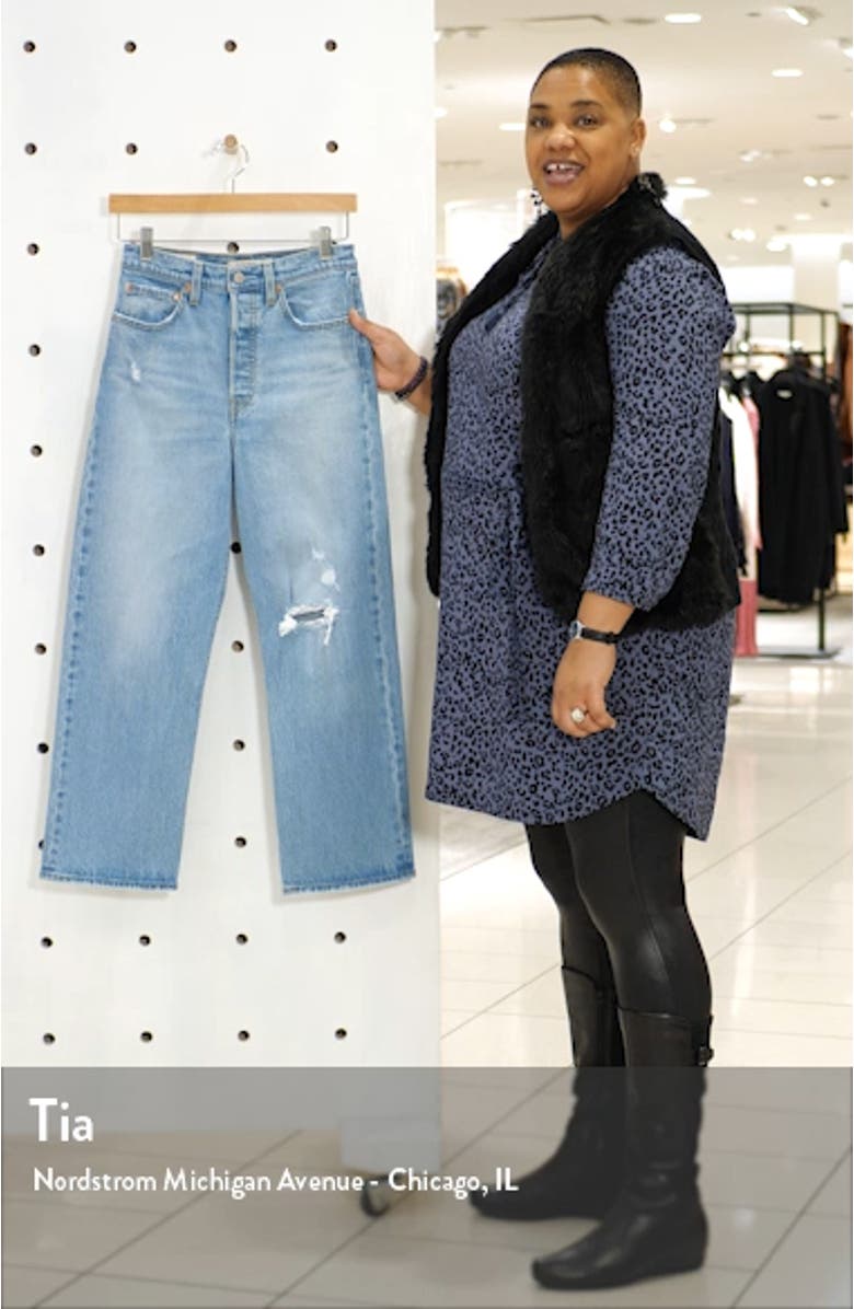 Ribcage High Waist Straight Leg Ankle Jeans, sales video thumbnail