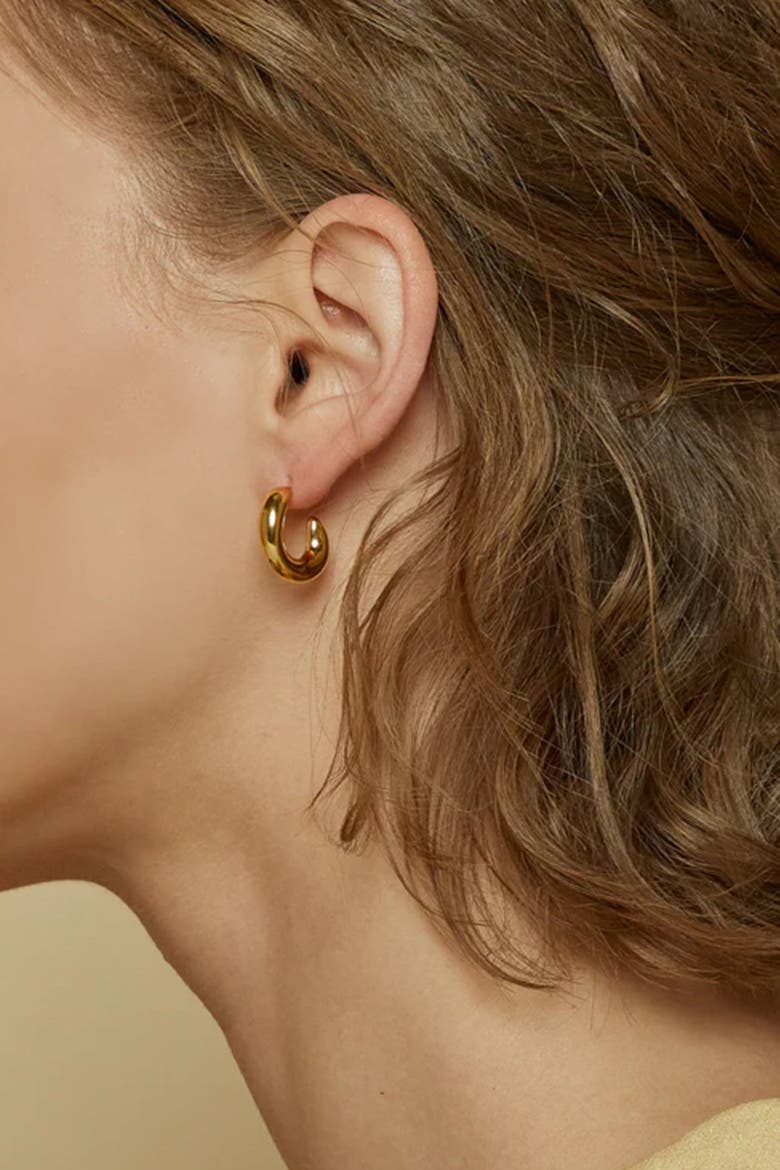 14k Gold Plated Banana Earrings Trendy Dainty Statement, Alternate, color, Gold