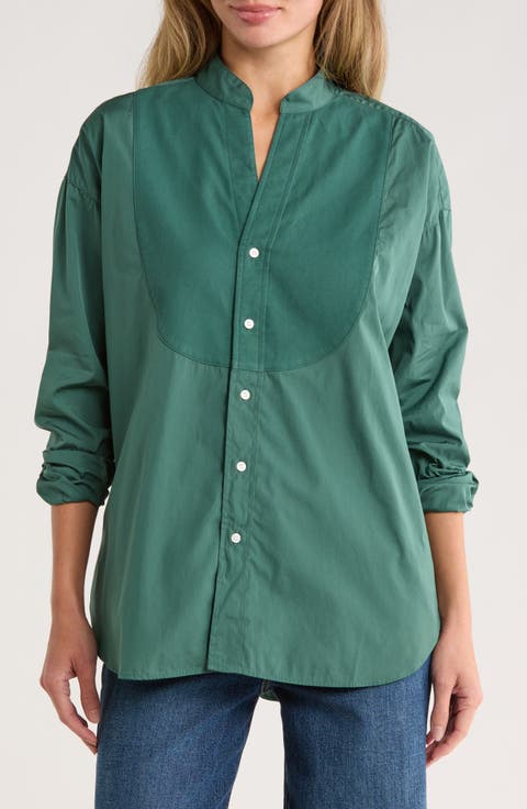 Victoria Surplice Neck Button Up Shirt