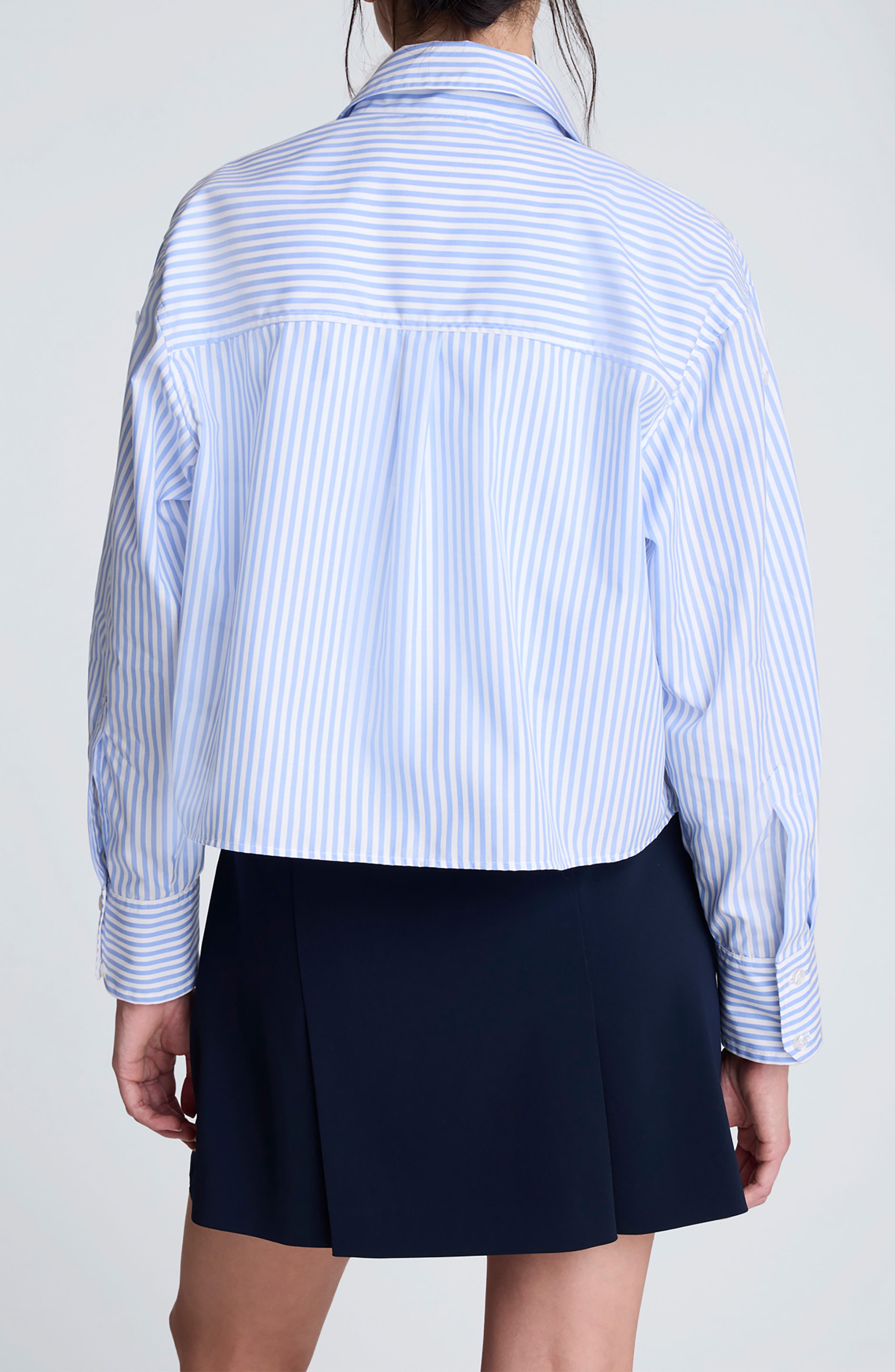 Stripe Crop Button-Up Shirt - image 2