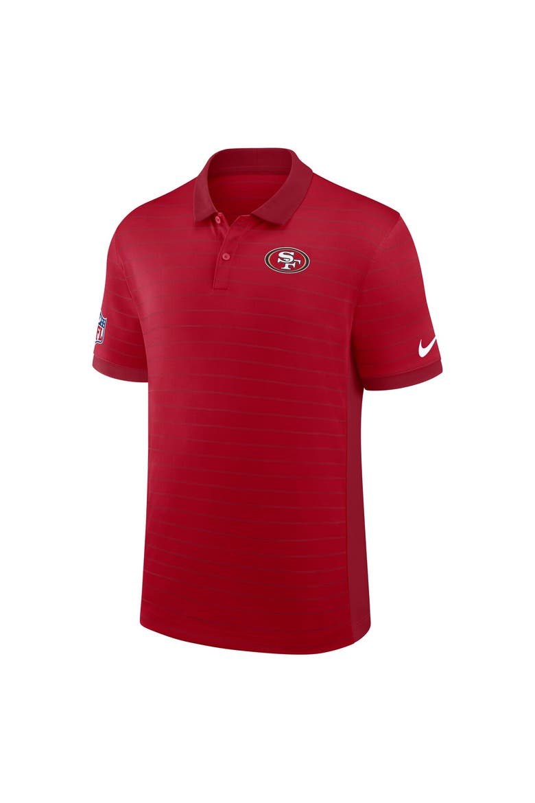 Men's Nike Scarlet San Francisco 49ers Sideline Victory Stripe Performance Polo, Alternate, color, Scarlet