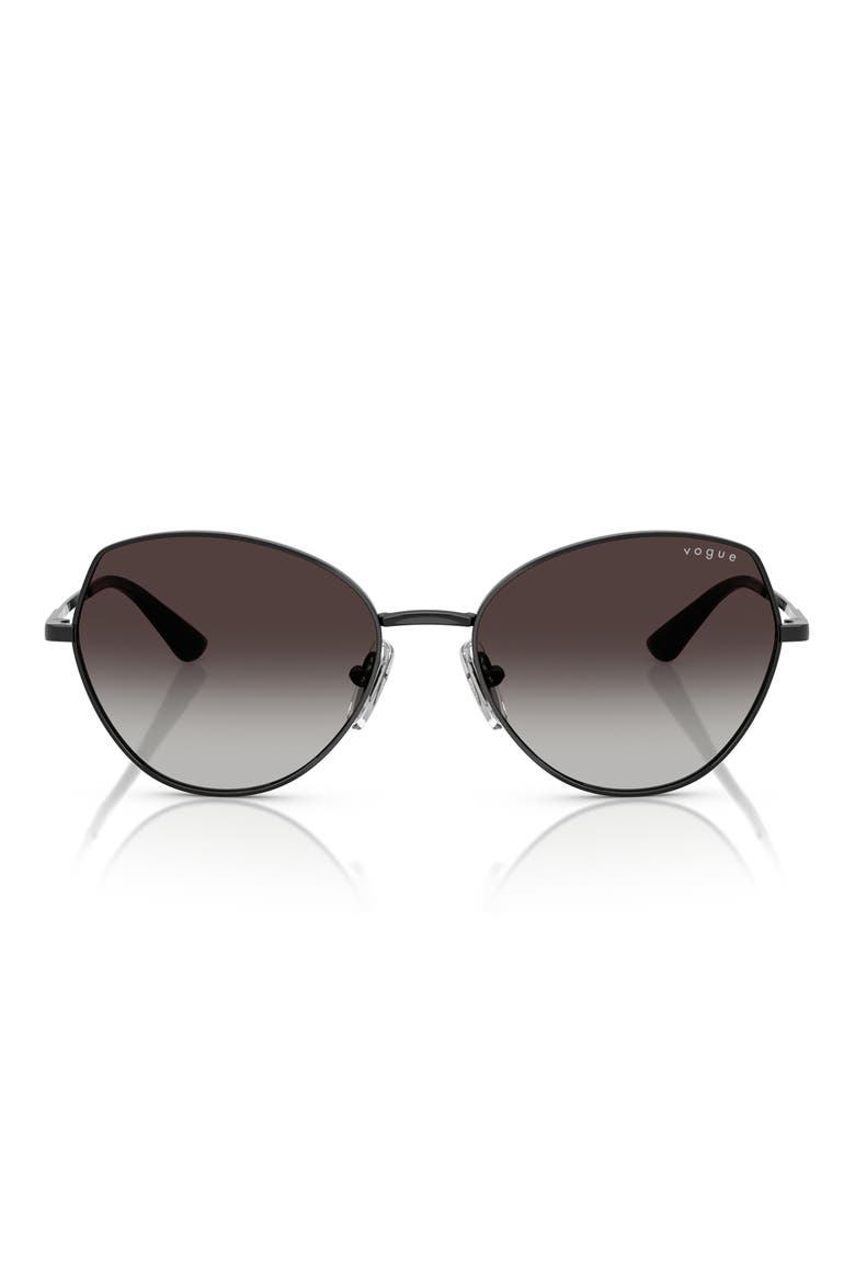 56mm Gradient Oval Sunglasses, Main, color, BLACK