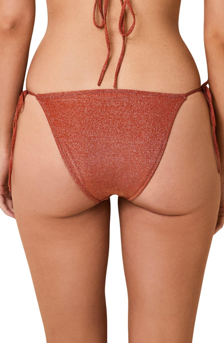 Solid & Striped The Iris Glitter Bikini Bottoms, Alternate, color, Spice