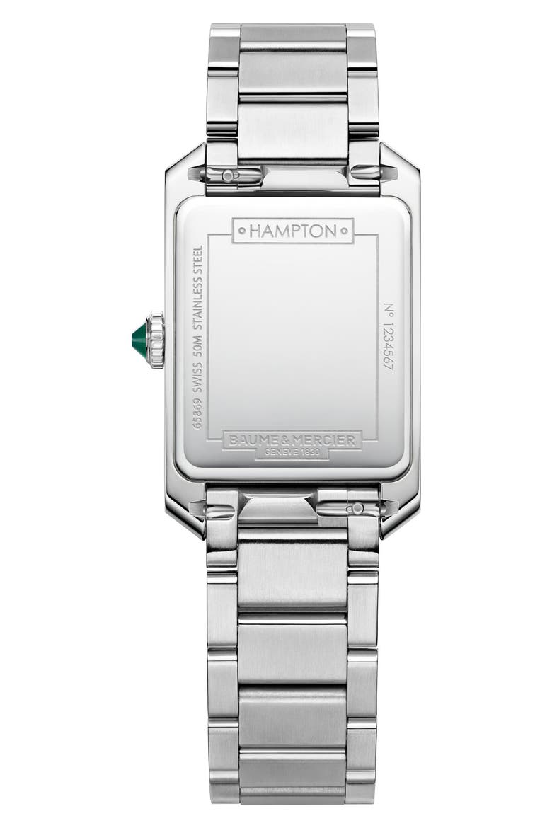 Hampton 10631 Automatic Bracelet Watch, 35mm, Alternate, color, WHITE