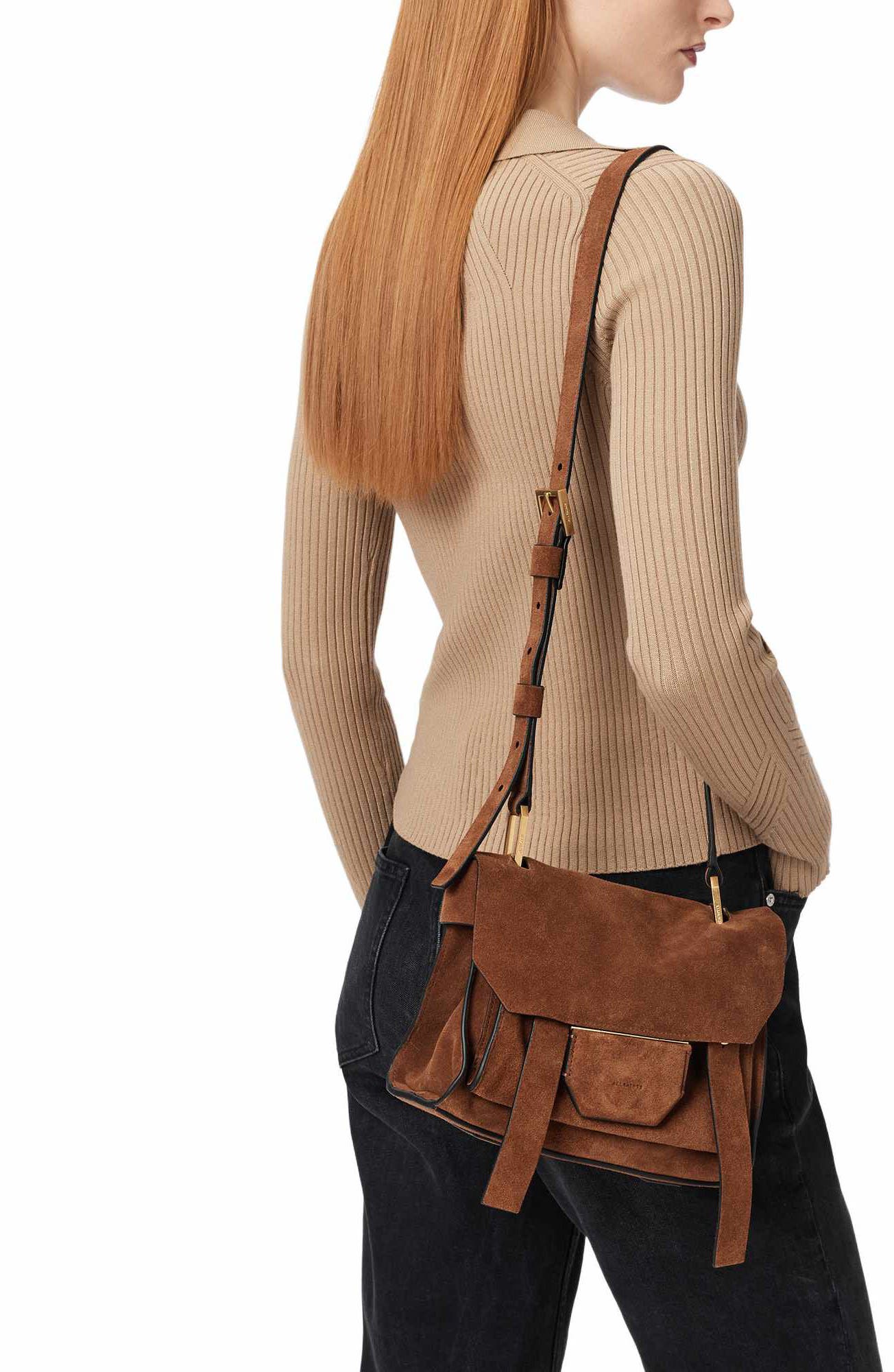 Mini Ursa Suede Crossbody Bag, Alternate, color, COGNAC BROWN