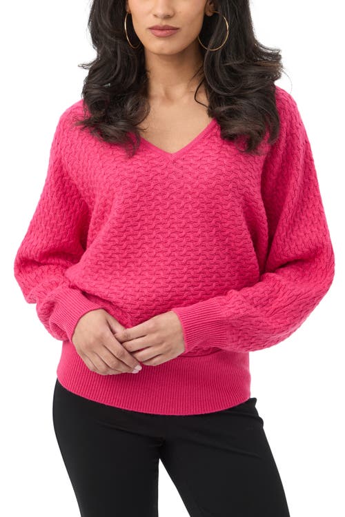 Trina Turk Lima V-neck Pullover Sweater In Pink