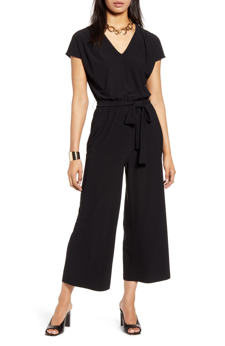 Halogen<sup>®</sup> Crop Wide Leg Jumpsuit, Main, color,