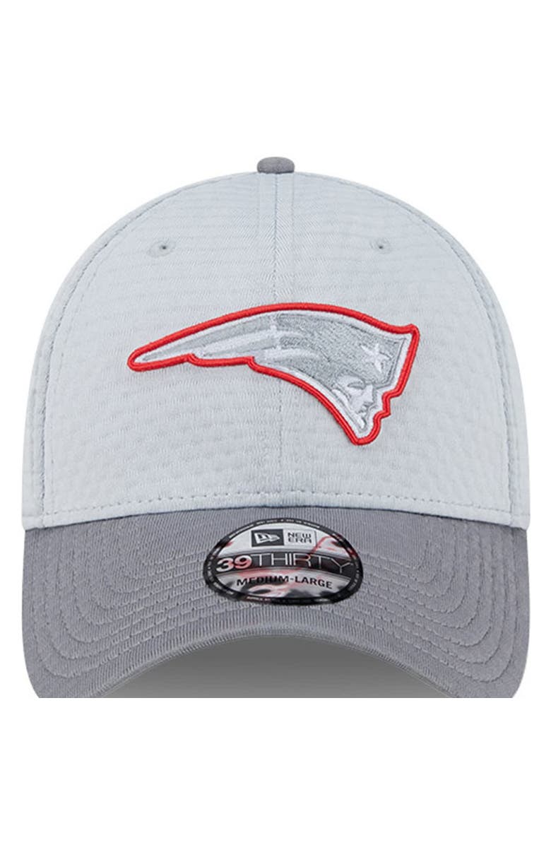 New Era Men's New Era Gray New England Patriots 2024 NFL Training Camp 39THIRTY Flex Hat, Alternate, color, 
