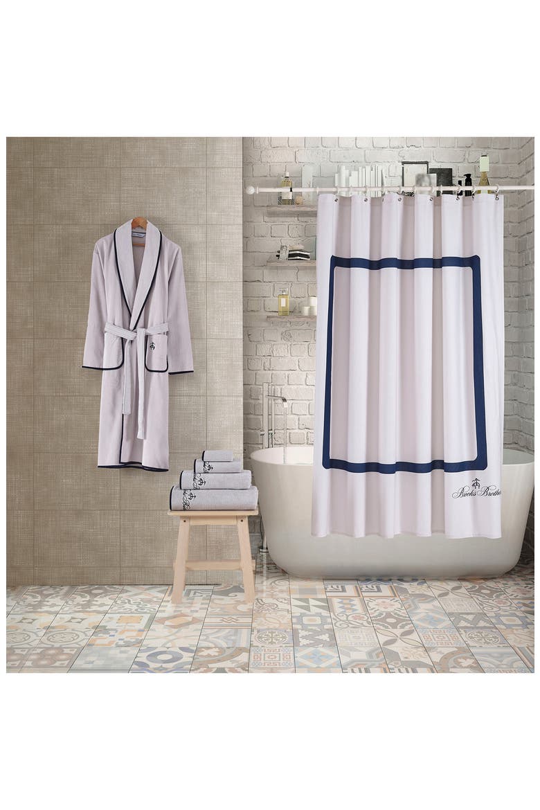 Contrast Frame Shower Curtain, Alternate, color, SILVER