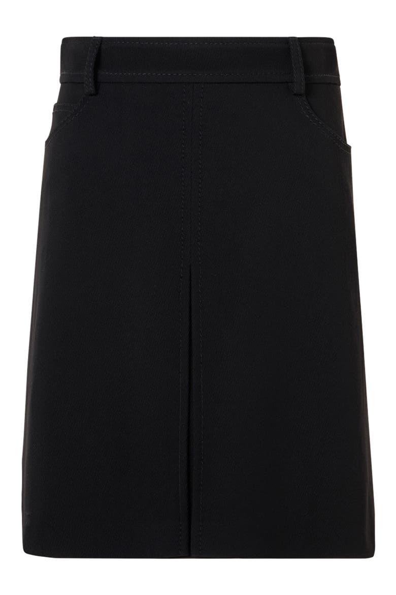 Wool Tricotine A-Line Skirt, Alternate, color, BLACK