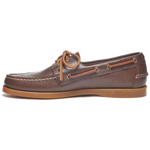 Sebago Lace-up Leather Boat Shoes In Brown